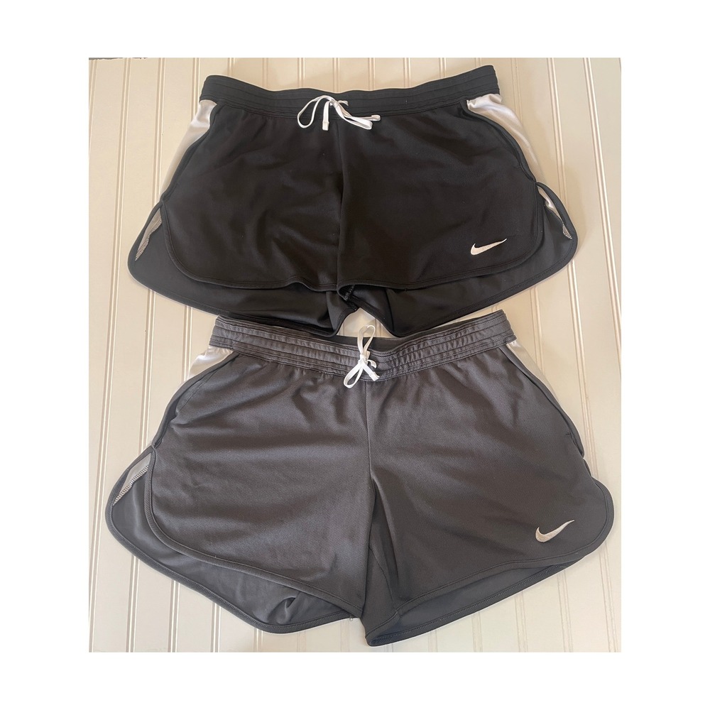 Nike Womens Athletic Activewear Running Shorts Bundle Lot Gray Black Large